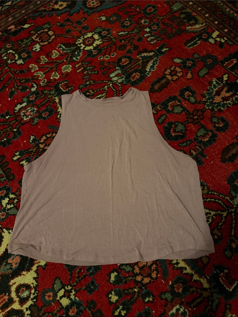 Athleta Relaxed Scoop Neck Tank Top in Taupe